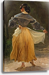 Постер Марстранд Вильгельм Dancing Roman Woman. Study for Romans Gathered for Merriment at an Osteria