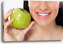 Постер Белоснежная улыбка и зеленое яблоко