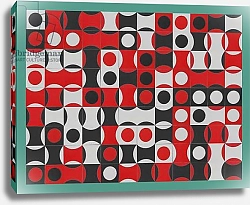 Постер МакКлюр Питер (совр) BLACK WHITE & RED COMPOSIT OF CIRCLES