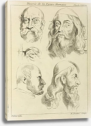 Постер Рубенс Петер (Pieter Paul Rubens) Four studies of men’s heads, and an eye
