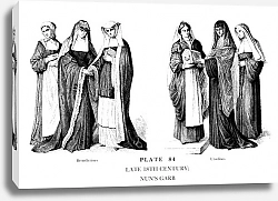 Постер Fin XVIIIè, Habits des Religieuses, Late 18Th Century, Nun's Garb 2
