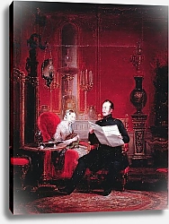 Постер Школа: Русская 19в. Tsarevich Alexander and his wife Maria Alexandrovna, 1845