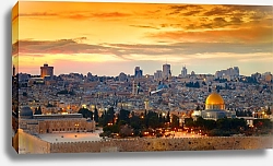Постер Панорама старого города Иерусалима. Израиль