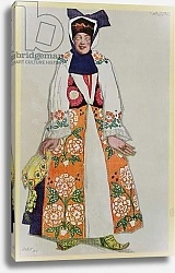 Постер Бакст Леон Costume design for a peasant woman, from Sadko, 1917