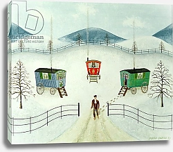 Постер Баринг Марк (совр) Gypsy Caravans in the Snow, 1981