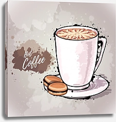 Постер Иллюстрация с высокой кружкой кофе