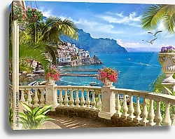 Постер Итальянский средиземноморский пейзаж