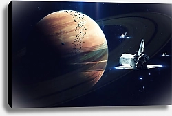 Постер Космические корабли, подлетающие к планете-гагинту