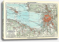 Постер Карта окрестностей Петербурга