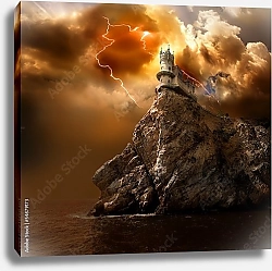 Постер Крым, замок Ласточкино гнездо. Гроза