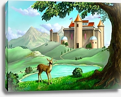 Постер Замок и олень
