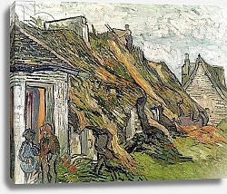 Постер Ван Гог Винсент (Vincent Van Gogh) Thatched Cottages in Chaponval, Auvers-sur-Oise, 1890