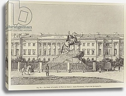Постер Школа: Французская Le Senat et la statue de Pierre le Grand, a Saint-Petersbourg