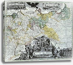 Постер Школа: Немецкая 18в. Master Sheet of the Prussian Sovereign Countries, c.1765