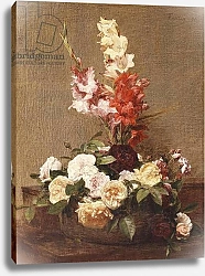 Постер Фантен-Латур Анри Gladioli and Roses, 1881