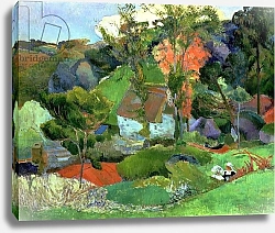 Постер Гоген Поль (Paul Gauguin) Landscape at Pont Aven, 1888