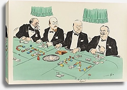 Постер Гурса Жорж quatre personnages au casino