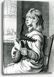 Постер Холлар Вецеслаус (грав) Baroque Lute player