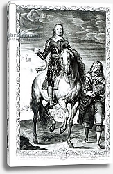 Постер Дик Энтони Equestrian portrait of Oliver Cromwell engraved by Pierre Lombart
