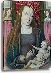 Постер Неизвестен Дева Мария с младенцем и двумя ангелами
