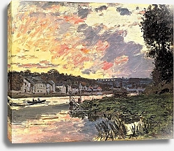Постер Моне Клод (Claude Monet) Сена в Бугивале вечером