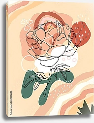 Постер Силуэт розы на абстрактном фоне
