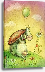 Постер Божья коровка с воздушным шариком