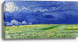 Постер Ван Гог Винсент (Vincent Van Gogh) Пшеничное поле под облачным небом
