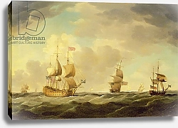 Постер Брукинг Чарльз An English Flagship Under Easy Sail in a Moderate Breeze, c.1750