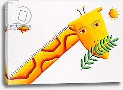 Постер Николс Жюли (совр) Giraffe and Leaves, 2002