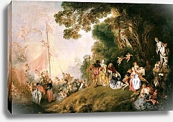 Постер Ватто Антуан (Antoine Watteau) Limbarco per Citera