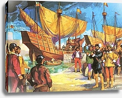 Постер Салинас Альберто Pizarro setting sail from Panama in 1530
