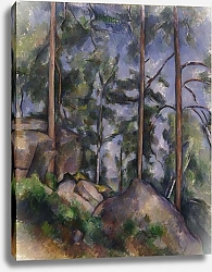 Постер Сезанн Поль (Paul Cezanne) Сосны и камни