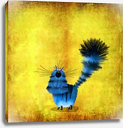 Постер Сикорский Андрей (совр) Синий кот с пушистым хвостом