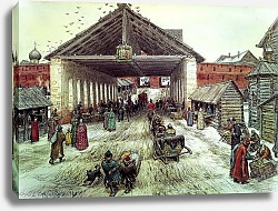 Постер Васнецов Аполлинарий Воскресенский мост в XVII веке. 1921
