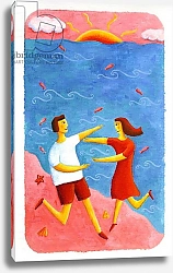 Постер Николс Жюли (совр) Couple Embracing on Beach, 2003