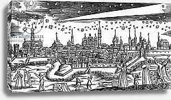 Постер Школа: Немецкая 17в The Terrible Comet of 1680, taken from a woodcut broadsheet by Bach Abraham, 17th Century