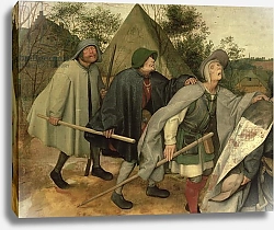Постер Брейгель Питер Старший Parable of the Blind, detail of three blind men, 1568