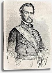 Постер Spanish General Juan Prim, Comte de Reus. Original, from drawing of Marc, published on L'Illustratio