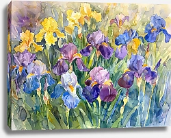Постер Watercolor etude with irises