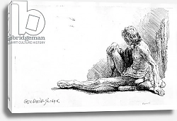 Постер Рембрандт (Rembrandt) Man seated on the ground, 1646