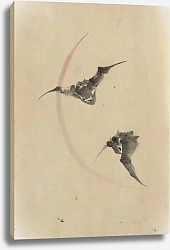 Постер Хокусай Кацушика Two bats flying