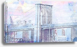 Постер Нью-Йорк, Бруклинский мост 1