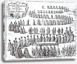 Постер Холлар Вецеслаус (грав) Grand Procession of the Sovereign and the Knights of the Garter at Windsor, 1672