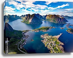 Постер Норвегия. Лофонтенский архипелаг, вид сверху