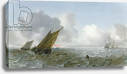 Постер Порселлис Ян Shipping Offshore in a breeze, 17th century