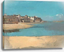 Постер Редон Одилон Деревня у моря в Бретани (1880)
