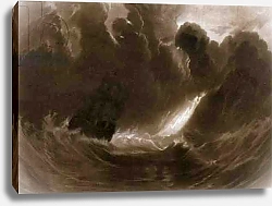 Постер Тернер Уильям (William Turner) R.803 Ship in a Storm, from the 'Little Liber', engraved by the artist, c.1826
