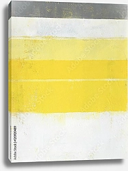 Постер Серая абстракция с желтыми полосами