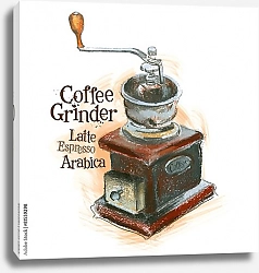 Постер Иллюстрация с кофемолкой 2